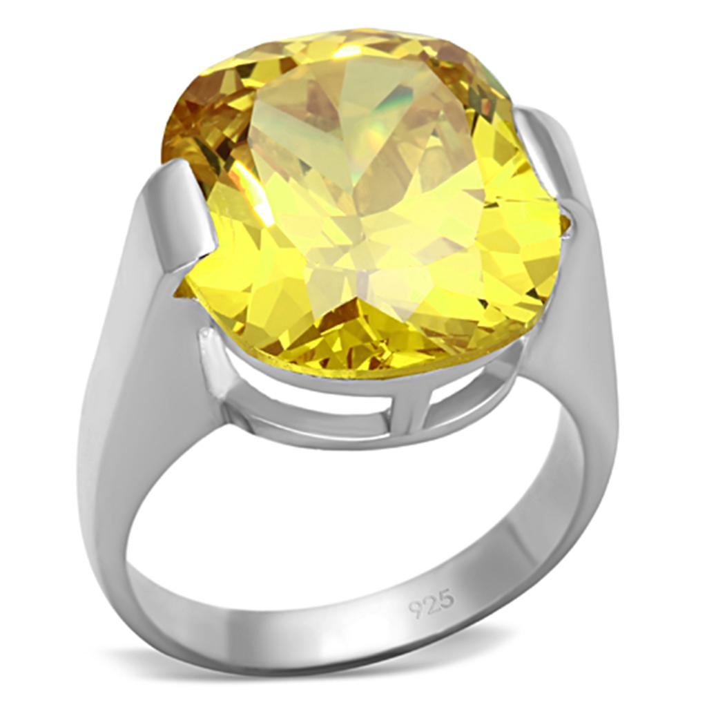 JCES689 Silver 925 Sterling Silver Ring with AAA Grade CZ  in Topaz