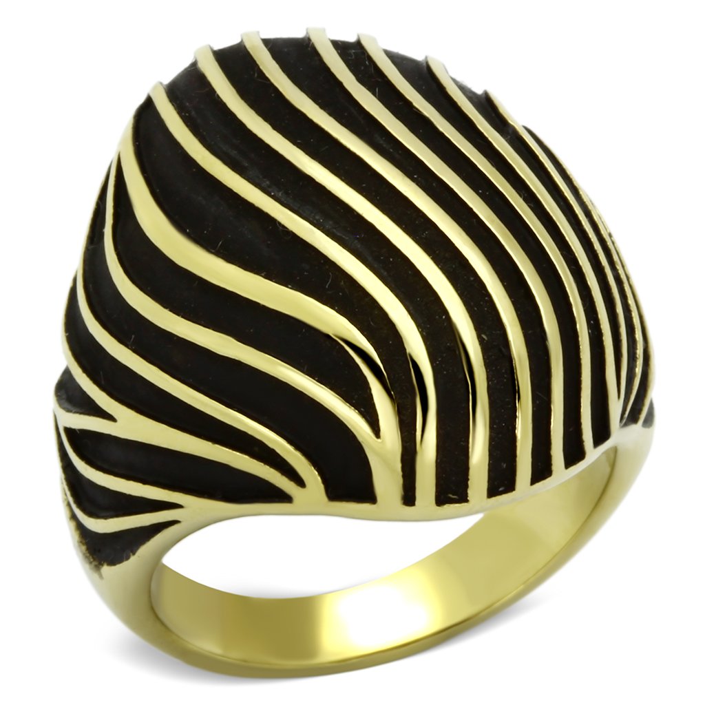 JCE1037 IP Gold(Ion Plating) Stainless Steel Ring with No Stone